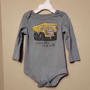 "A Little Dirt Never Hurt" green long sleeve onesie/bodysuit